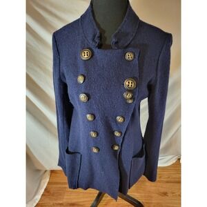 By Gro Abrahamsson Anthropologie Sweater Navy Blue 100% Boiled Wool Size M